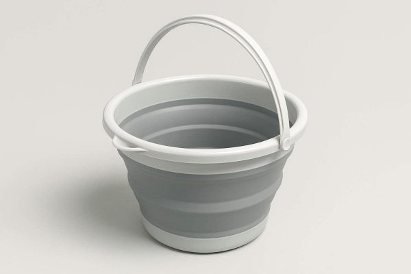 11 Collapsible Silicone Bucket Portable Folding Water Pail With Handle Lightweight Plastic Basin For Camping Hiking Fishing Cleaning