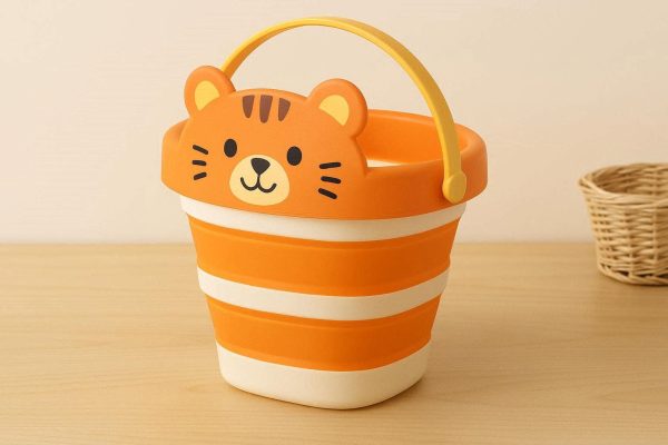 14 Cute Cartoon Animal Collapsible Bucket Plastic Folding Water Pail Portable Beach Toy Storage Container Pack For Kids