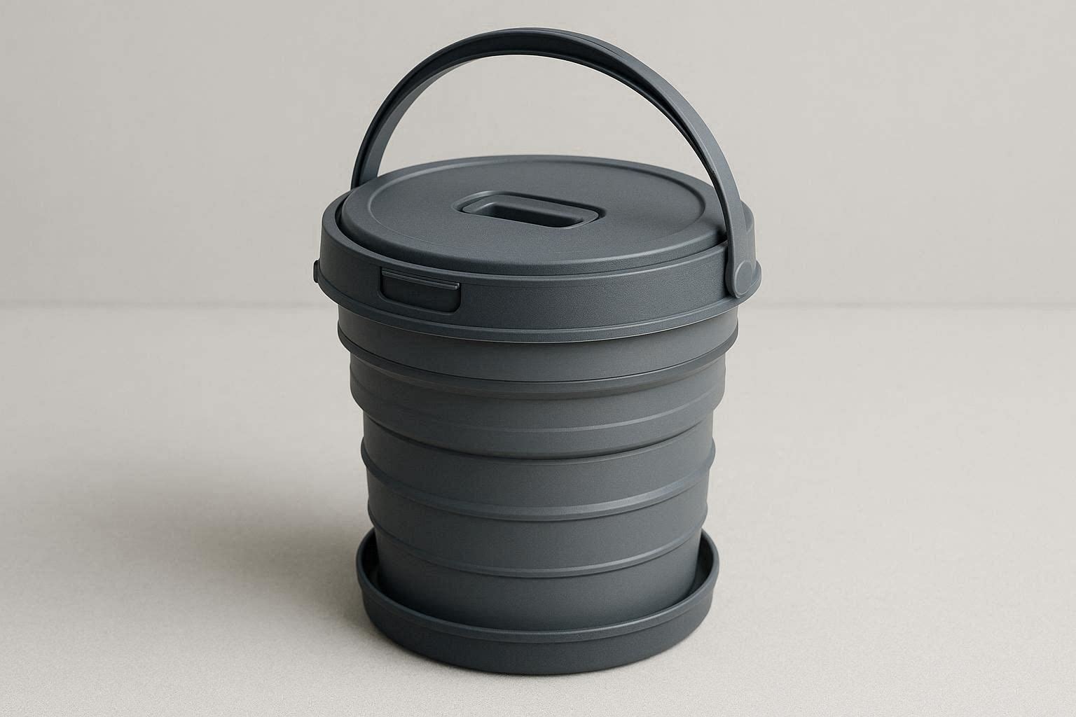 Telescopic Plastic Car Bucket Portable Collapsible Folding Water Pail With Lid Trash Can Organizer Case Outdoor Camping - Image 1