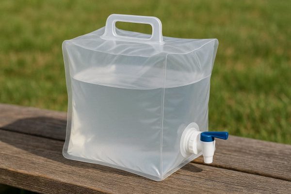 20 Collapsible Water Container Bags Portable Folding Hydration Cube Carrier Jug With Spigot Valve For Outdoor Camping Picnic