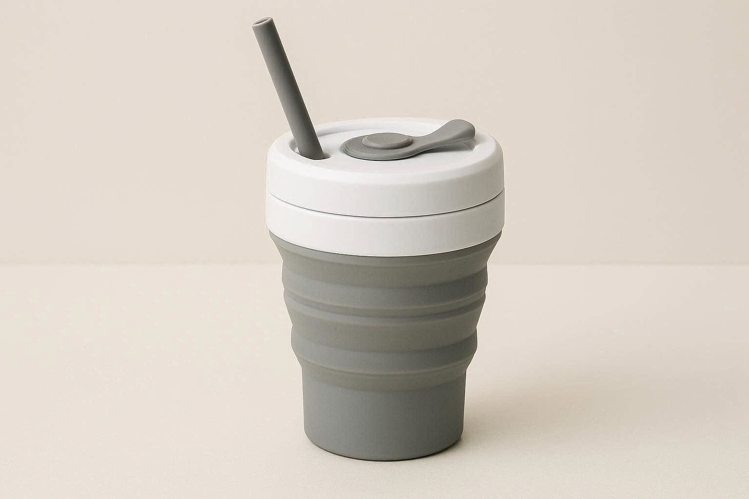 Collapsible Coffee Cup Silicone Portable Folding Travel Mug Leak Proof Pocket Drinking Tumbler With Straw Heat Resistant - Image 1