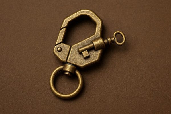 30 Brass Mini Carabiner Vintage Manual Lock Keychain Clip Small Geometric Snap Hook Ring Tool For Luxury Business Keyring