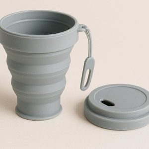 Collapsible Silicone Travel Cup Portable Folding Drinking Mug With Lid Lightweight Pocket Water Bottle For Camping Hiking
