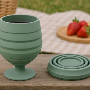 Collapsible Wine Glass Silicone Portable Folding Stemless Goblet Unbreakable Travel Drinkware For Picnic Outdoor Camping Party