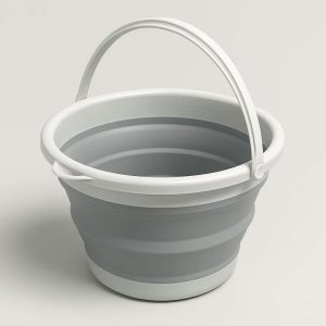 Collapsible Silicone Bucket Portable Folding Water Pail With Handle Lightweight Plastic Basin For Camping Hiking Fishing Cleaning