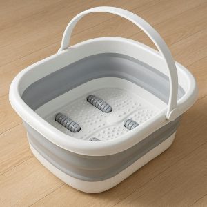 Collapsible Foot Soak Bucket Silicone Portable Folding Massage Tub Heat Resistant Foot Bath Basin Pedicure Spa Home