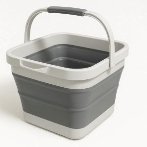 Extra Large Collapsible Water Bucket Silicone Folding Storage Pail Wide Mouth Square Flask For Gym Camping Hiking