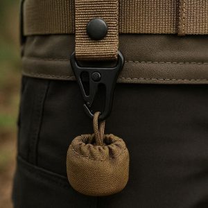 Tactical Nylon Webbing Key Ring Belt Clip Small MOLLE Snap Hook Hanging Bucket For Outdoor Hiking Survival Hunting