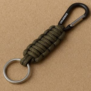 Paracord Keychain With Mini Carabiner Braided Survival Lanyard Cord Small Snap Hook Clip Ring For Outdoor Camping Men