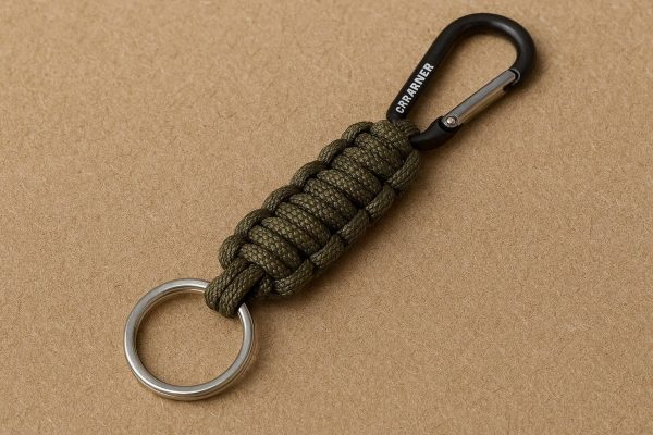 Paracord Keychain With Mini Carabiner Braided Survival Lanyard Cord Small Snap Hook Clip Ring For Outdoor Camping Men